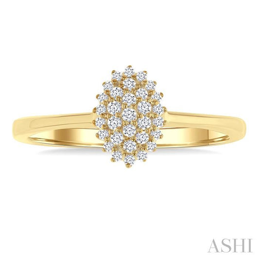 ASHI Oval Shape Petite Cluster Diamond Fashion Ring 385L8PPTSYG-OV