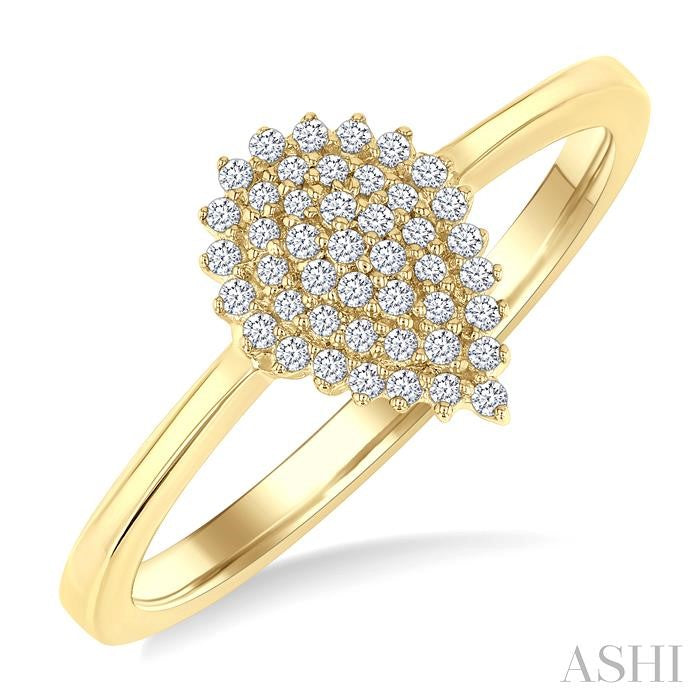 ASHI Pear Shape Petite Cluster Diamond Fashion Ring 385L8PPTSYG-PR
