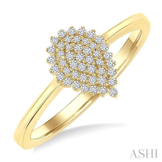 ASHI Pear Shape Petite Cluster Diamond Fashion Ring 385L8PPTSYG-PR