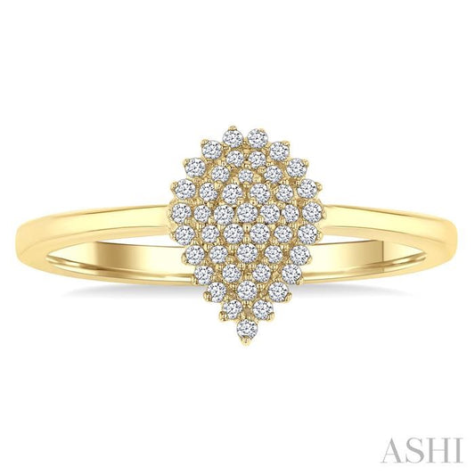 ASHI Pear Shape Petite Cluster Diamond Fashion Ring 385L8PPTSYG-PR