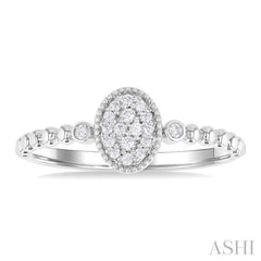 ASHI Bead Oval Shape Petite Diamond Fashion Ring 385M8PPTSWG-OV