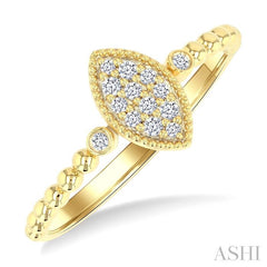 ASHI Bead Marquise Shape Petite Diamond Fashion Ring 385M8PPTSYG-MQ