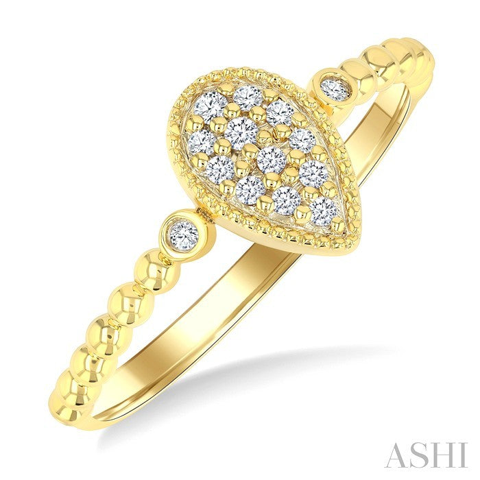 ASHI Bead Pear Shape Petite Diamond Fashion Ring 385M8PPTSYG-PR