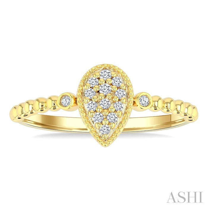ASHI Bead Pear Shape Petite Diamond Fashion Ring 385M8PPTSYG-PR