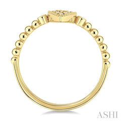 ASHI Bead Pear Shape Petite Diamond Fashion Ring 385M8PPTSYG-PR