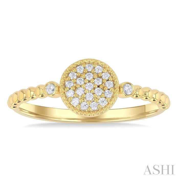 ASHI Bead Round Shape Petite Diamond Fashion Ring 385M8PPTSYG-RD