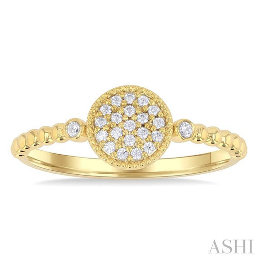 ASHI Bead Round Shape Petite Diamond Fashion Ring 385M8PPTSYG-RD