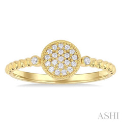 ASHI Bead Round Shape Petite Diamond Fashion Ring 385M8PPTSYG-RD
