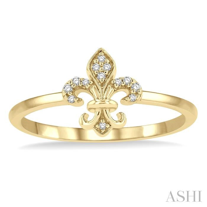ASHI Stackable Fleur De Lis Petite Diamond Fashion Ring 386E9PPTSYG