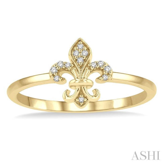 ASHI Stackable Fleur De Lis Petite Diamond Fashion Ring 386E9PPTSYG