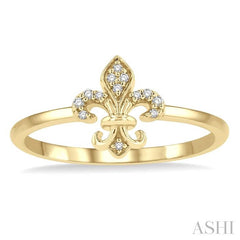 ASHI Stackable Fleur De Lis Petite Diamond Fashion Ring 386E9PPTSYG