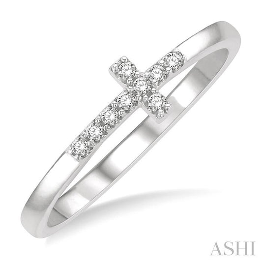 ASHI Stackable Sideway Cross Petite Diamond Fashion Ring 386K8PPTSWG