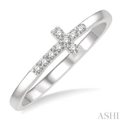 ASHI Stackable Sideway Cross Petite Diamond Fashion Ring 386K8PPTSWG