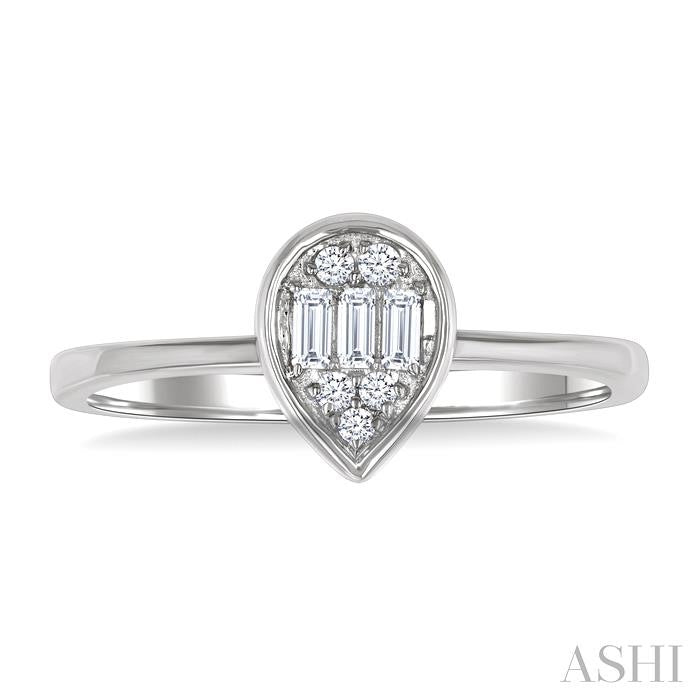 ASHI Pear Shape Bezel Set Petite Fusion Diamond Fashion Ring 386L8PPTGWG-PR