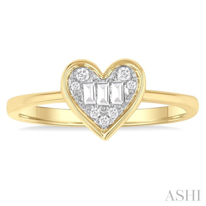 ASHI Heart Shape Bezel Set Petite Fusion Diamond Fashion Ring 386L8PPTGYG-HT