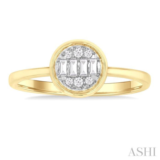 ASHI Round Shape Bezel Set Petite Fusion Diamond Fashion Ring 386L8PPTGYG-RD