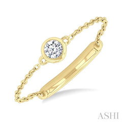 ASHI Bezel Set Petite Diamond Fashion Chain Ring 386M9PPTGYG