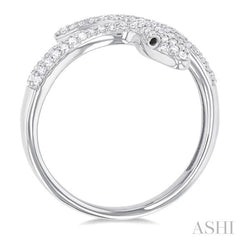 ASHI Snake Petite Black Diamond Fashion Open Ring 387K5PPTSWG