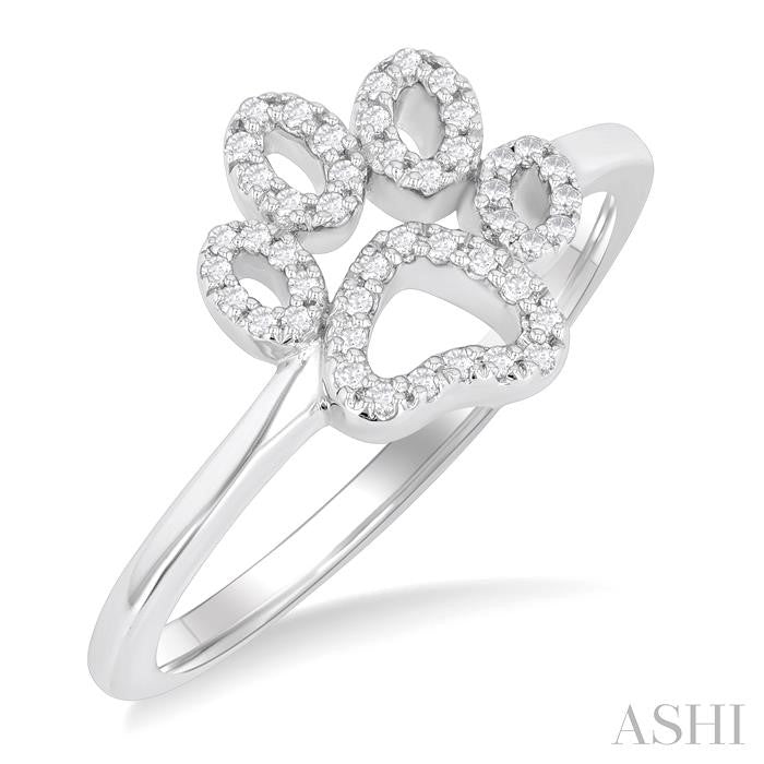 ASHI Dog Paw Petite Diamond Fashion Ring 387M8PPTSWG