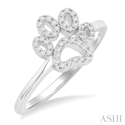 ASHI Dog Paw Petite Diamond Fashion Ring 387M8PPTSWG