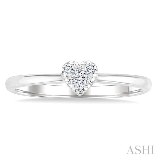 ASHI Heart Shape Lovebright Petite Diamond Fashion Ring 388L8PPTGWG-HT