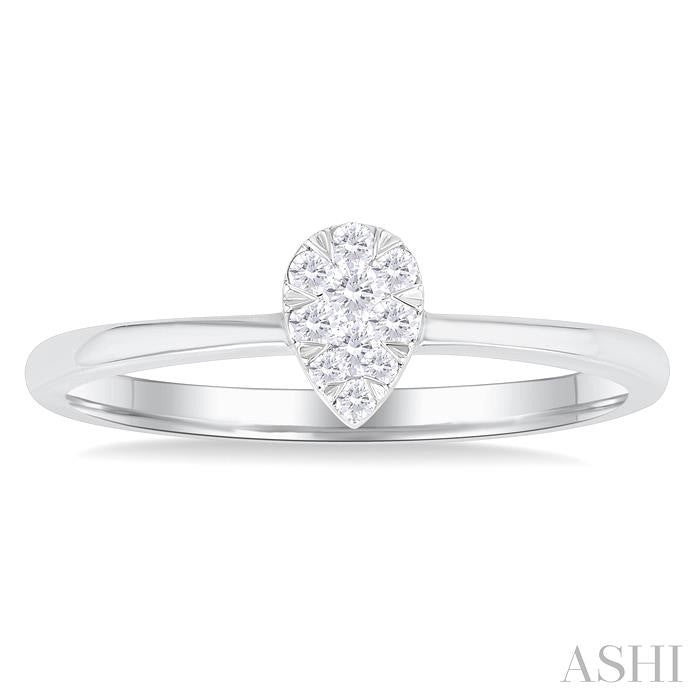 ASHI Pear Shape Lovebright Petite Diamond Fashion Ring 388L8PPTGWG-PR