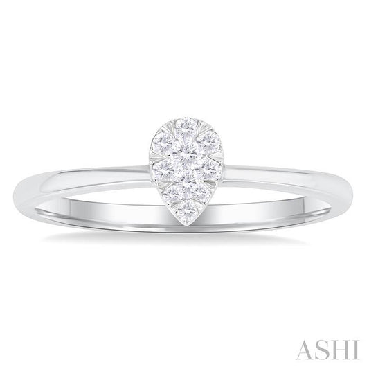 ASHI Pear Shape Lovebright Petite Diamond Fashion Ring 388L8PPTGWG-PR