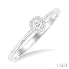 ASHI Round Shape Lovebright Petite Diamond Fashion Ring 388L8PPTGWG-RD