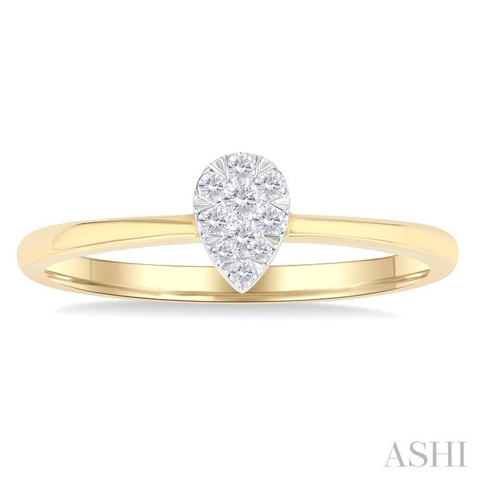 ASHI Pear Shape Lovebright Petite Diamond Fashion Ring 388L8PPTGYG-PR