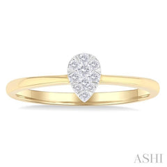 ASHI Pear Shape Lovebright Petite Diamond Fashion Ring 388L8PPTGYG-PR