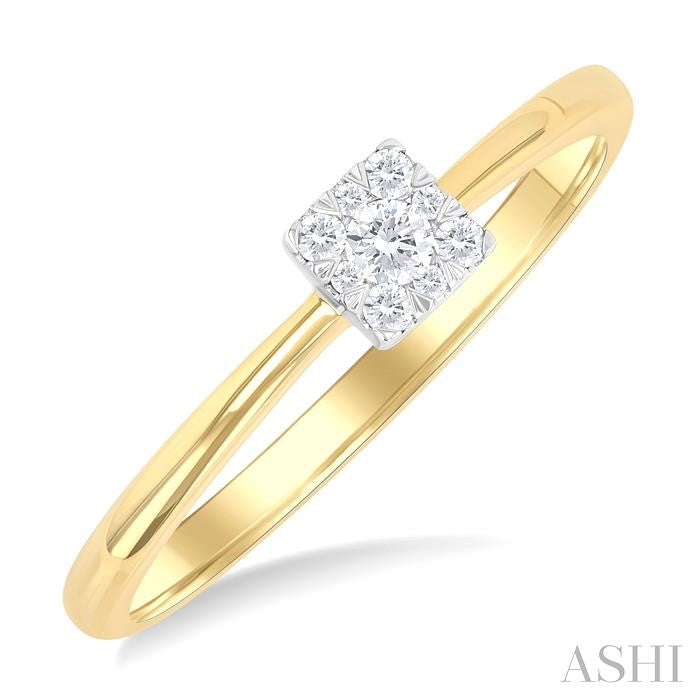 ASHI Princess Shape Lovebright Petite Diamond Fashion Ring 388L8PPTGYG-SQ