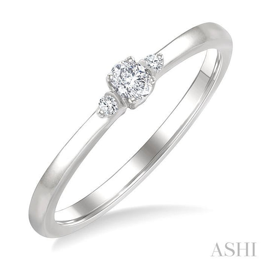 ASHI Oval Shape 3 Stone Petite Diamond Ring 388P8PPTGWG-OV