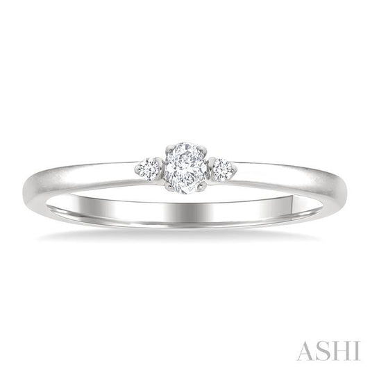 ASHI Oval Shape 3 Stone Petite Diamond Ring 388P8PPTGWG-OV