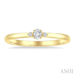 ASHI Oval Shape 3 Stone Petite Diamond Ring 388P8PPTGYG-OV
