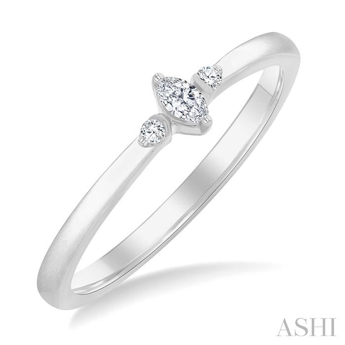 ASHI Marquise Shape 3 Stone Petite Diamond Ring 388P9PPTGWG-MQ