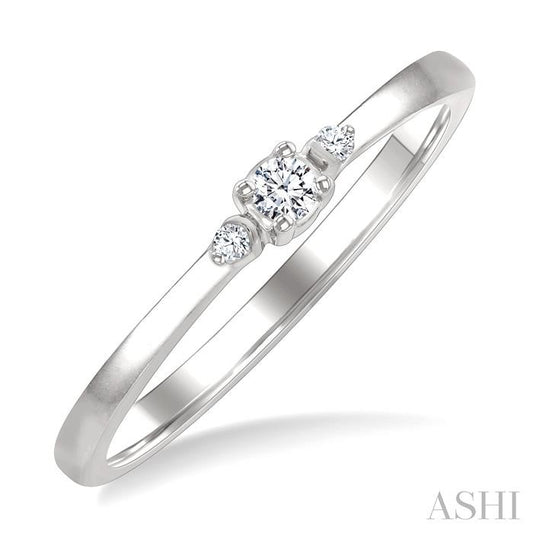 ASHI Round Shape 3 Stone Petite Diamond Ring 388P9PPTGWG-RD