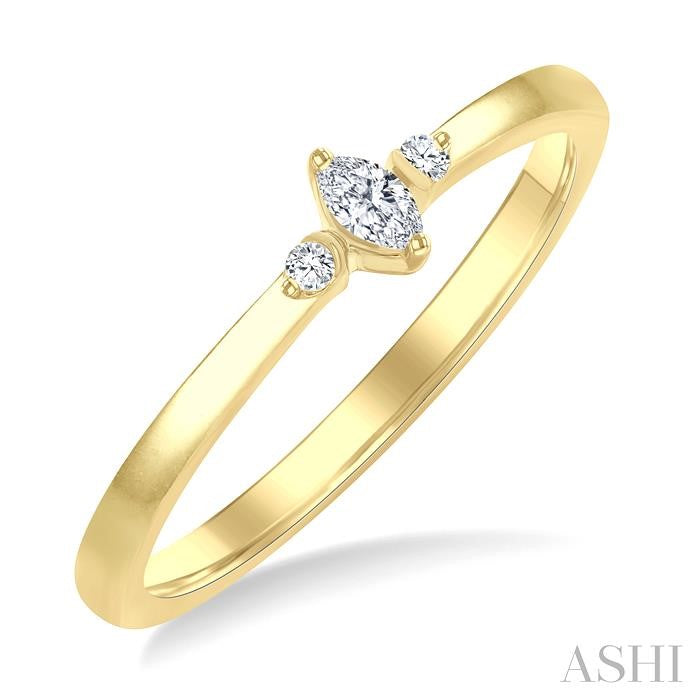 ASHI Marquise Shape 3 Stone Petite Diamond Ring 388P9PPTGYG-MQ