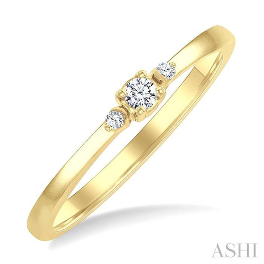 ASHI Round Shape 3 Stone Petite Diamond Ring 388P9PPTGYG-RD