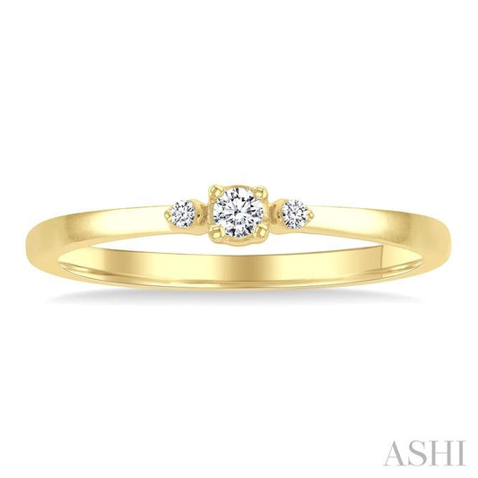 ASHI Round Shape 3 Stone Petite Diamond Ring 388P9PPTGYG-RD