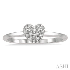 ASHI Stackable Heart Shape Petite Diamond Fashion Ring 389A8PPFSWG