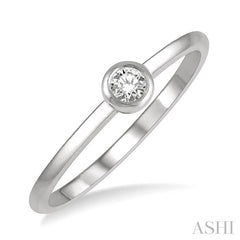 ASHI Stackable Bezel Set Petite Diamond Fashion Promise Ring 389E8PPTGWG