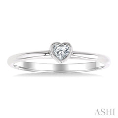 ASHI Heart Shape Bezel Set Petite Diamond Fashion Ring 389K8PPTGWG-HT