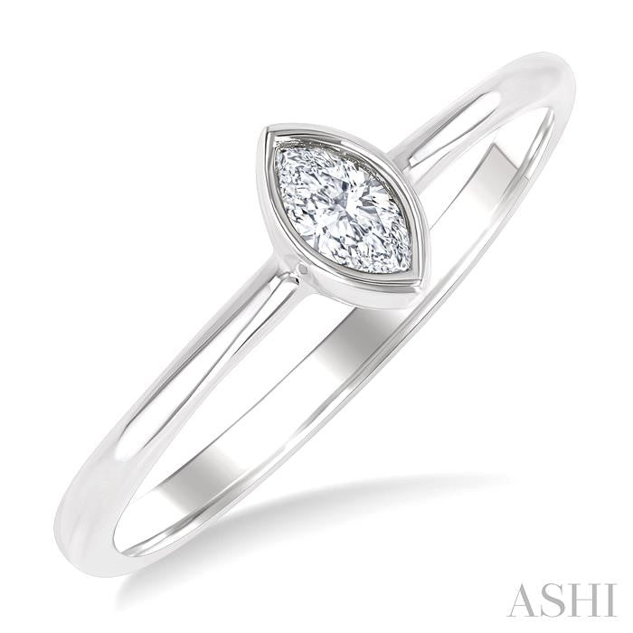 ASHI Marquise Shape Bezel Set Petite Diamond Fashion Ring 389K8PPTGWG-MQ