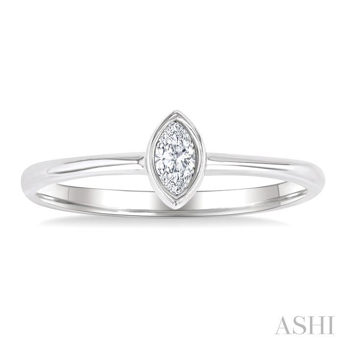 ASHI Marquise Shape Bezel Set Petite Diamond Fashion Ring 389K8PPTGWG-MQ