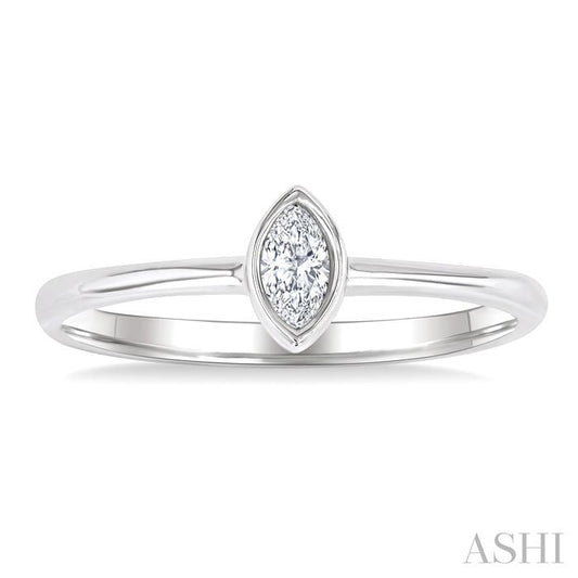 ASHI Marquise Shape Bezel Set Petite Diamond Fashion Ring 389K8PPTGWG-MQ