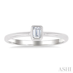 ASHI Emerald Shape Bezel Set Petite Diamond Fashion Ring 389K8PPTGWG-OC