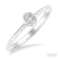 ASHI Oval Shape Bezel Set Petite Diamond Fashion Ring 389K8PPTGWG-OV