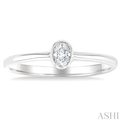 ASHI Oval Shape Bezel Set Petite Diamond Fashion Ring 389K8PPTGWG-OV