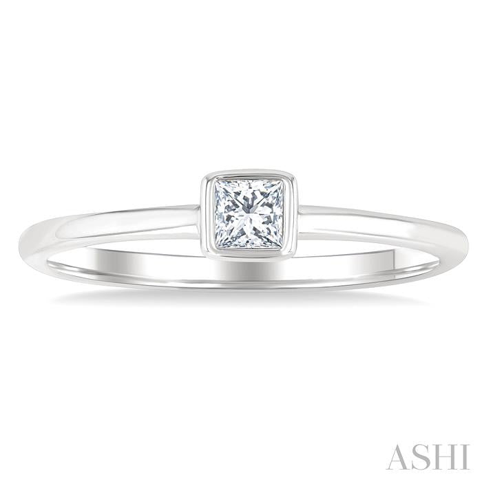 ASHI Princess Shape Bezel Set Petite Diamond Fashion Ring 389K8PPTGWG-PRN
