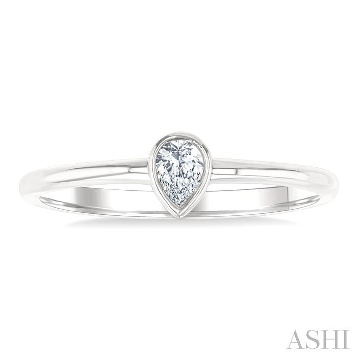 ASHI Pear Shape Bezel Set Petite Diamond Fashion Ring 389K8PPTGWG-PR